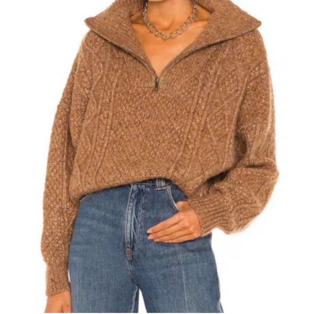 The Great. Henley Quarter Half Zip Pullover Sweater Cider Size 0 (small) NWOT
